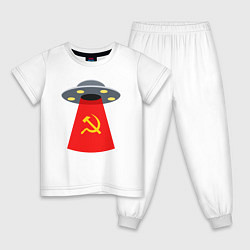 Пижама хлопковая детская Тарелка СССР, цвет: белый