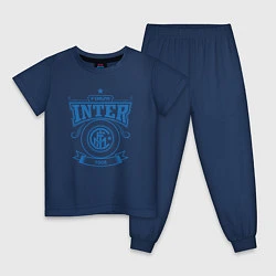 Пижама хлопковая детская Forza Inter, цвет: тёмно-синий