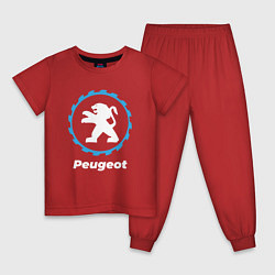 Пижама хлопковая детская Peugeot в стиле Top Gear, цвет: красный