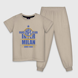 Пижама хлопковая детская Inter Milan fans club, цвет: миндальный