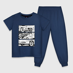 Пижама хлопковая детская Mercedes-Benz 300SL Roadster V2, цвет: тёмно-синий