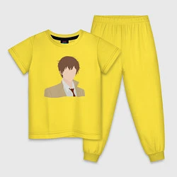 Пижама хлопковая детская Силуэт Лайт Ягами, цвет: желтый