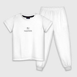 Пижама хлопковая детская Валентин Valentino, цвет: белый