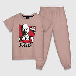 Пижама хлопковая детская KGB Lenin, цвет: пыльно-розовый