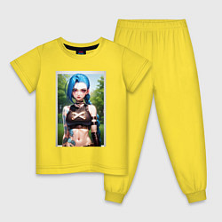 Пижама хлопковая детская Arcane League Of Legends JINX model, цвет: желтый