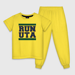 Пижама хлопковая детская Run Utah Jazz, цвет: желтый