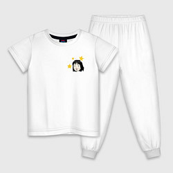 Пижама хлопковая детская Мицуми, цвет: белый