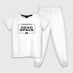 Пижама хлопковая детская Dead Space gaming champion: рамка с лого и джойсти, цвет: белый