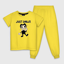 Пижама хлопковая детская Бенди - просто улыбайся, цвет: желтый