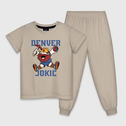 Пижама хлопковая детская Denver Jokic, цвет: миндальный