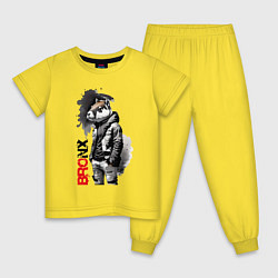 Пижама хлопковая детская Dude Capy - Bronx - New York, цвет: желтый