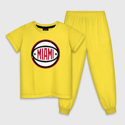 Пижама хлопковая детская Team Miami Heat, цвет: желтый