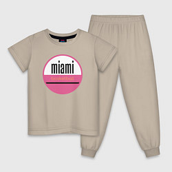 Пижама хлопковая детская Miaimi basketball, цвет: миндальный
