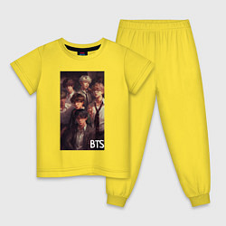 Пижама хлопковая детская Bts fan art, цвет: желтый