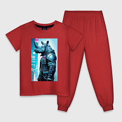 Детская пижама Rhino - cyberpunk - neural network