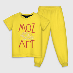 Пижама хлопковая детская Моцарт art, цвет: желтый