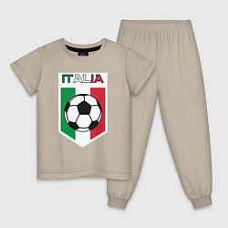 Пижама хлопковая детская Футбол Италии, цвет: миндальный