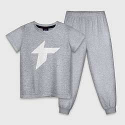 Пижама хлопковая детская Thunder awaken logo, цвет: меланж