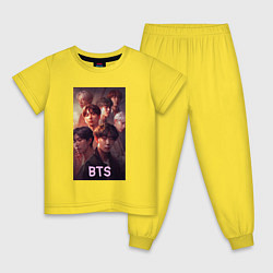 Пижама хлопковая детская BTS art style, цвет: желтый