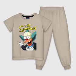 Пижама хлопковая детская Krusty the clown, цвет: миндальный