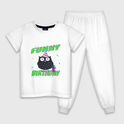 Детская пижама Funny Birthday веселого дня рождения и сова в колп