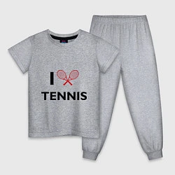 Пижама хлопковая детская I Love Tennis, цвет: меланж