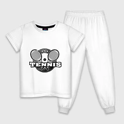 Пижама хлопковая детская Tennis, цвет: белый
