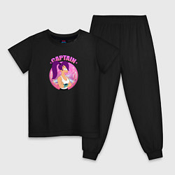 Пижама хлопковая детская Futurama: Капитан Лила, цвет: черный
