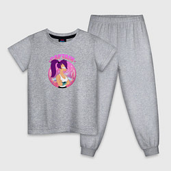Пижама хлопковая детская Futurama: Капитан Лила, цвет: меланж