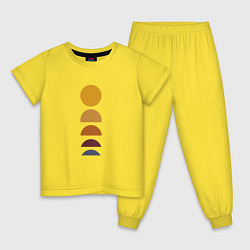 Пижама хлопковая детская Закат солнца, цвет: желтый