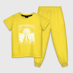 Пижама хлопковая детская Санеми шинадзугава - столп ветра, цвет: желтый