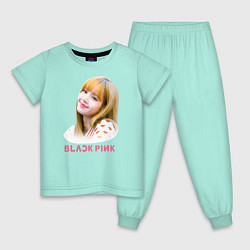Пижама хлопковая детская Lisa Blackpink, цвет: мятный