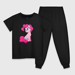 Пижама хлопковая детская Пинки Пай, цвет: черный