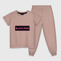 Детская пижама Логотип Блек Пинк