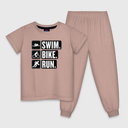 Детская пижама Swim bike run