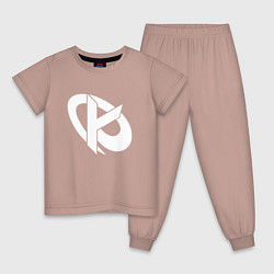 Пижама хлопковая детская Karmine Corp, цвет: пыльно-розовый