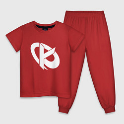 Пижама хлопковая детская Karmine Corp, цвет: красный