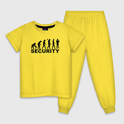 Пижама хлопковая детская Секьюрити, цвет: желтый