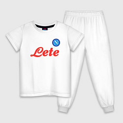Пижама хлопковая детская Виктор Осимхен ФК Наполи форма 2223 домашняя, цвет: белый