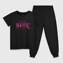 Пижама хлопковая детская Maniac - stray kids, цвет: черный