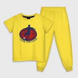 Пижама хлопковая детская Futsal star player, цвет: желтый