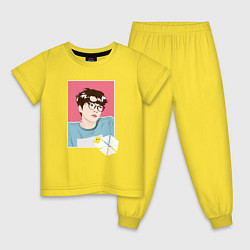 Пижама хлопковая детская Oh Sehun, цвет: желтый
