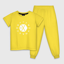 Пижама хлопковая детская Logo EXO, цвет: желтый