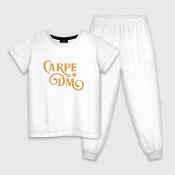 Пижама хлопковая детская Carpe DM, цвет: белый