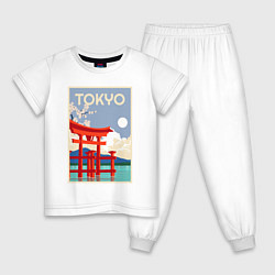 Пижама хлопковая детская Tokyo - japan, цвет: белый