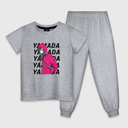 Пижама хлопковая детская Ямада - Моя любовь 999 уровня к Ямаде, цвет: меланж