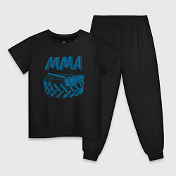 Пижама хлопковая детская MMA power, цвет: черный