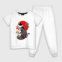 Детская пижама Котик - якудза и иероглиф