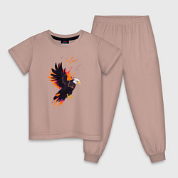 Детская пижама Орел парящая птица абстракция