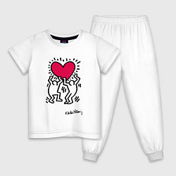 Детская пижама Человечки с сердцем - поп арт Кит Харинг
